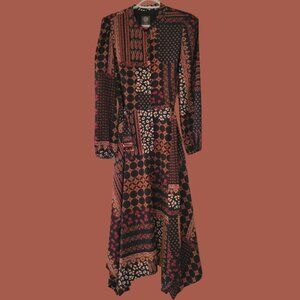 Vince Camuto Navy Patterned Dress | Size 6